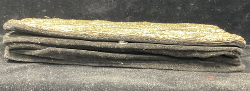 Vintage black velour handbag/clutch/purse with silver wire embroidered - Picture 4 of 9