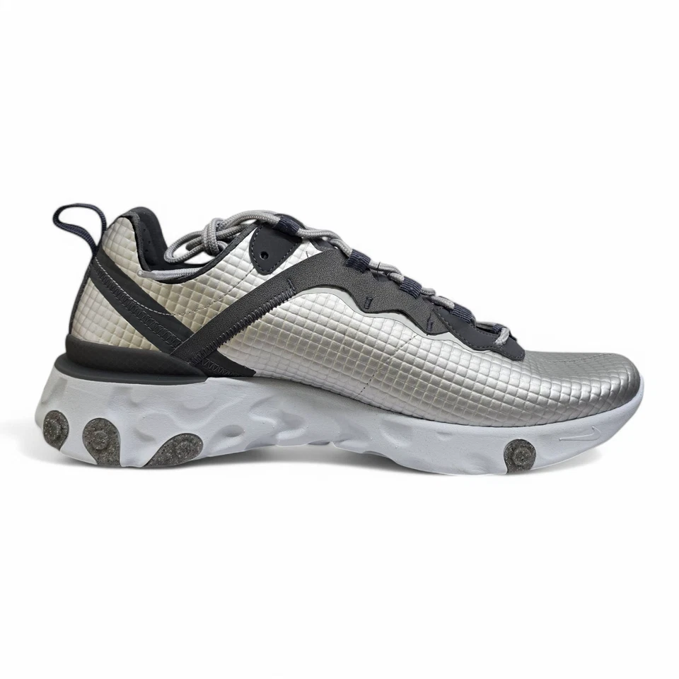 Nike React Element 55 Quilted Grid White Trainers (CI3835 001) - Image 4 of 4