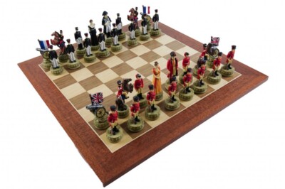 Battle of Waterloo of June 18, 1815 Napoleon vs Duke of Waterloo with Chessboard