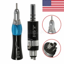 YABANGBANG Black Dental Low Speed Straight Handpiece + 4Hole Air Motor E-type