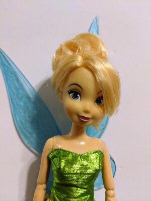 Tinkerbell Fairy Doll Blue Wings Glitter Dress Disney Store | eBay