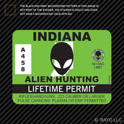 New York Alien Hunting Permit Sticker Decal - Self Adhesive Vinyl - Weatherproof - Made In USA Ufo Aliens Flying Saucers Little Green Men Hunter Ny - Foto 11