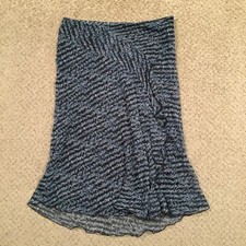 Sag Harbor Skirt Blue Geometric Size 10 Midi Lined Lightweight