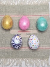 5 Handmade And Hand Painted Paper Mache Easter Eggs