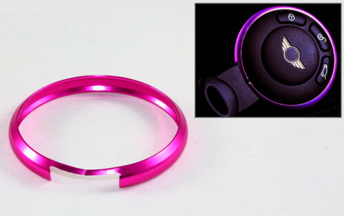 PINK PURPLE METAL RING TRIM FOR MINI COOPER R55 56 R57 R58 R59 R60 SMART KEY FOB - Picture 1 of 3