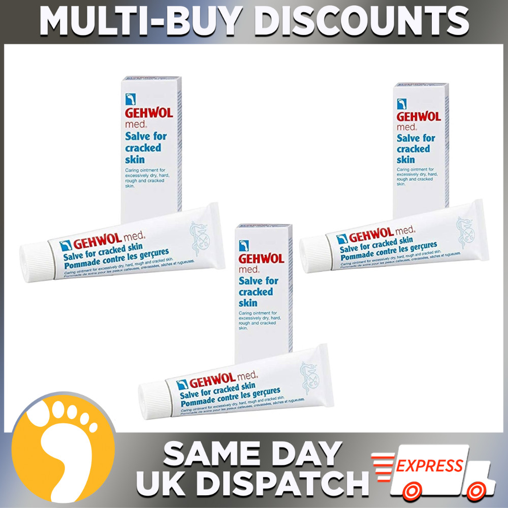 Gehwol Med Salve for Cracked Skin 75ml Tube x 3 | For Severe Dry / Rough Skin