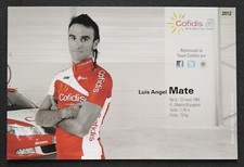 2763 Luis Angel Mate Radsport 2012 Cofidis Pro Cycling Team Autogrammkarte