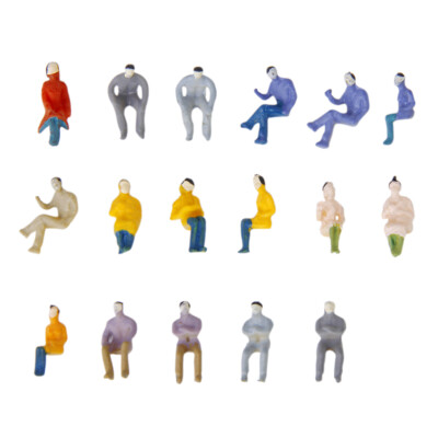 100x 1:100 HO Scale Train Railroad bemalte sitzende Menschen Miniaturfiguren