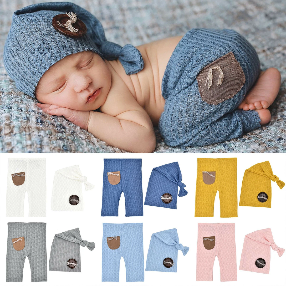 Newborn hat hotsell and pants set