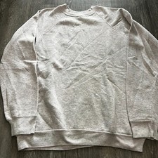 Solid Gray Sweatshirt Crew Neck Pull Over Medium