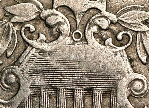 1873 Shield Nickel - Huge Doubled Die obverse and Planchet flaw Reverse - Picture 2 of 3