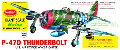 Guillow's P-47D Thunderbolt Balsa Wood Giant Scale Model Airplane
