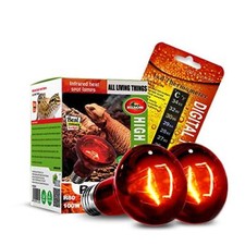Infrared Heat Lamp Bulbs 100W 2 PackRed Basking Spot Light Bulb Reptile Heati...