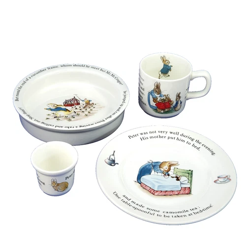 PETER RABBIT Nursery Set by WEDGWOOD 4 Piece Vintage in Box