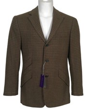 NEW 5795 Ralph Lauren Purple Label Cashmere Suit  38 Short Mossy Plaid Heavy