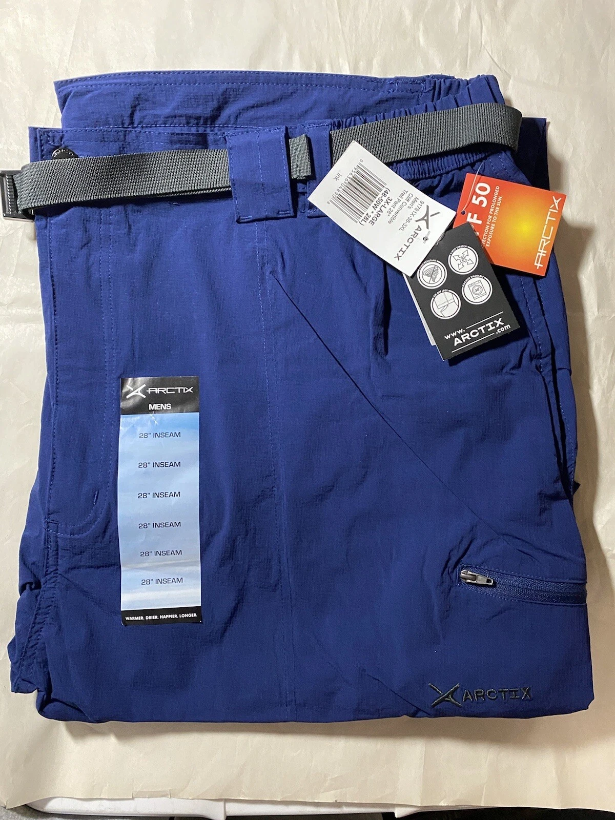 NEW Arctix Men's Cliff Convertible Trail Pant, Ink,3X-Large / 28L" Inseam, UPF50