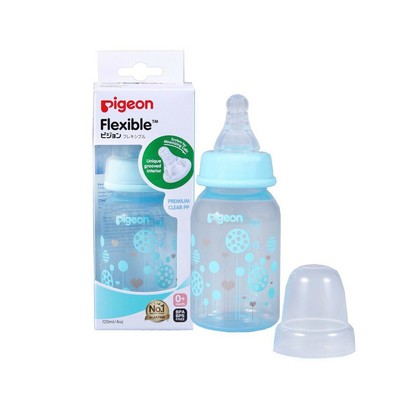 Pigeon Peristaltic Slim Neck Bottle Balloon (PP) Cute Blue Balloon Design 120ml