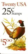 USA BOOKLET SC# BK158 PHEASANT 25c. - BKLT OF 20  MNH - PL# A1111
