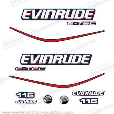 Replacement Decal Stickers For Evinrude 90hp E-Tec Outboard Motor Cowl (Blue, 2004-2008)