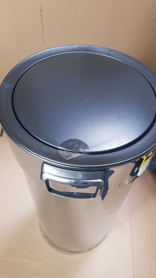 30 Liter Touch Top Bin Stainless Steel Silver Kitchen Round Waste Bin