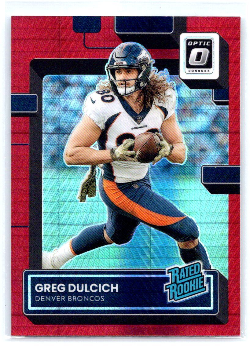 2022 Donruss Optic #288 Greg Dulcich Red Hyper