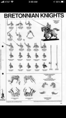 WHFB Bretonnia Knights of the Realm x1 Prepped(pre 5th Ed; metal)