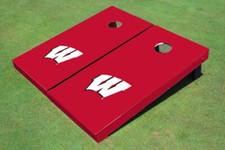 University of Wisconsin Red Matching Solid Cornhole Boards