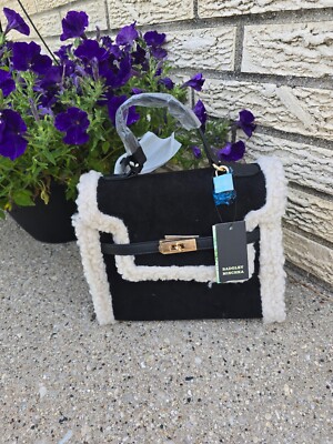 Badgley Mishka Faux Suede/Fur Border Vegan Leather SatchelNWTPurse Bag