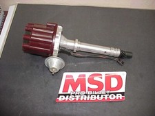 Msd 8361 Pro Billet Chevy Distributor Mag Pickup Vacuum Advance Red Cap Mint