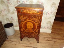 Antique Pyrography Sheet Music/Record Cabinet
