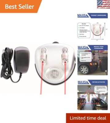 Compact AC & Battery Powered Dual Laser Garage Parking Guide   Easy Setup