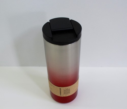Starbucks Holiday 2018 Silver Red Ombre Sparkle Insulated Stainless Steel READ - Picture 12 of 12