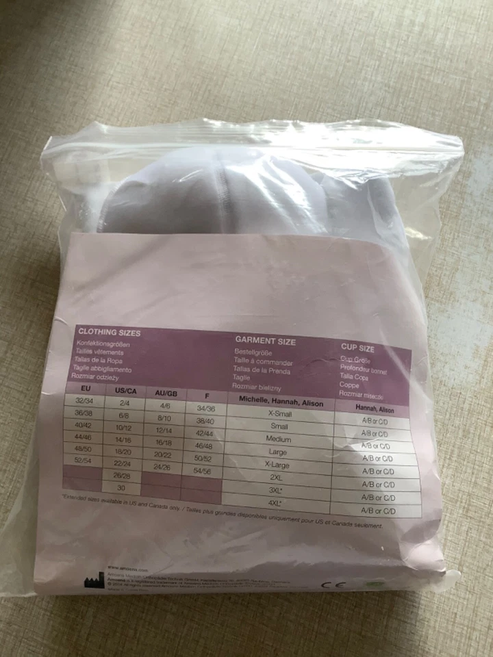 PRENDA POST QUIRÚRGICA Amoena Gestión de Drenaje 2105 Michelle TANQUE Blanco NUEVO Pequeño Foto 3 de 4