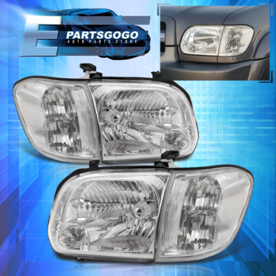 For 05-06 Toyota Tundra / 05-07 Sequoia Clear Headlights + Corner Signal Lamps