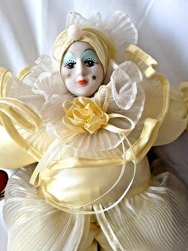 Vtg Lot of 2 Collector's Ed Mardi Gras Renaissance Jester Plush 16" Clown Dolls - Picture 3 of 10