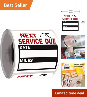 #ad 100 Black Oil Change Reminder Stickers 2 x 2 Inch for Easy Auto Maintenance $6.64