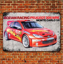 Peugeot 206 Wrc Monte Carlo Racing Car Metal Poster - Tin Sign - Size20x30cm