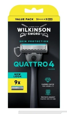 Wilkinson Quattro 4 Precision Rasierer + 9 Klingen , neu/OVP