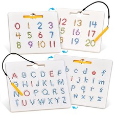Double-Sided Magnetic Letter Number Board Set - Alphabet Tracing Math Learni