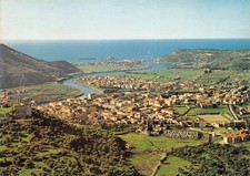 Postcard Bosa partial panorama castle Serravalle and Bosa Marina