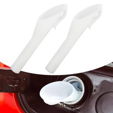 2PCS Capless Gas Tank Funnel  Funnels for Automotive Use White
