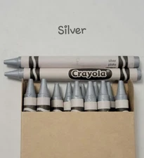 16ct Crayola Crayons (Silver) Single Color Bulk Lot Wax Melting 