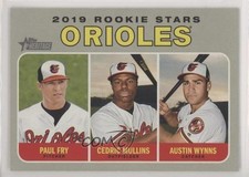 2019 Topps Heritage Rookie Stars Paul Fry Cedric Mullins Austin Wynns #343 lr1