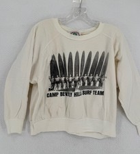 Camp Beverly Hills Surf Team Vintage Ivory Photo Graphic Sweatshirt Sz S