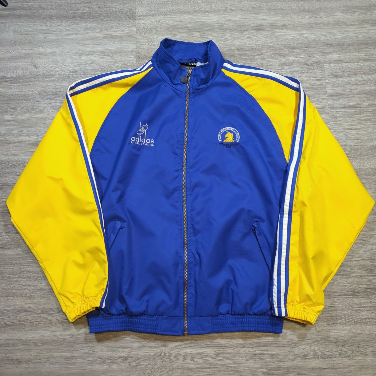 Vintage Adidas 1996 100th Boston Marathon BAA Jacket Men's Medium Rare Blue Zip