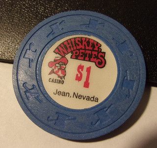 WHISKEY PETE'S HOTEL CASINO $1 hotel casino gaming poker chip Jean NV