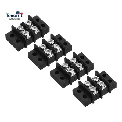 4 Pcs 2 Positions Terminal Block 300V 20A 9.5Mm Pitch Dual Rows 2 Circuits DIN R