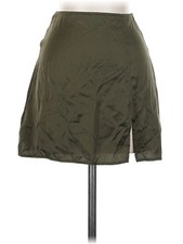 Reformation Women Green Silk Skirt 0