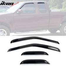 Fits 97-03 Ford F150 F250 Extended Cab Acrylic 4PCS Window Visors Vent Tape-On