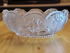 Boston & Sandwich Neal Oval OL 12b Lacy Pressed Glass Open Salt Cellar Dip